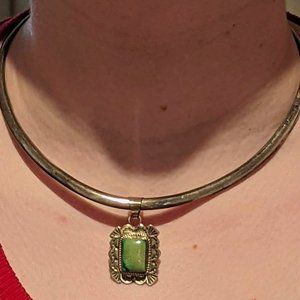 Sterling Silver and Turquoise collar and pendant set